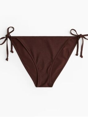Shade & Shore Dark Brown Side Tie Low Rise Bikini Bottom, Size S (4-6), NWT